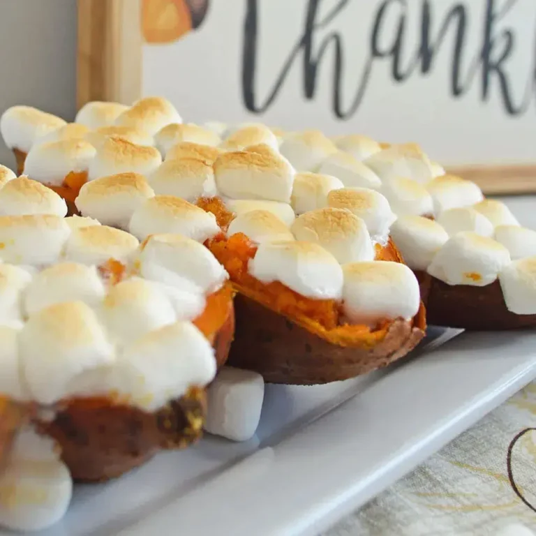 Twice Baked Sweet Potatoes with Marshmallows