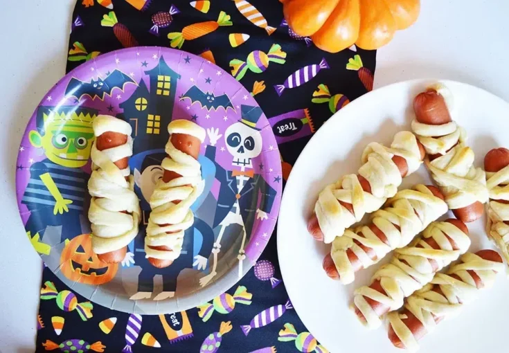Mummy Hot Dogs for Halloween