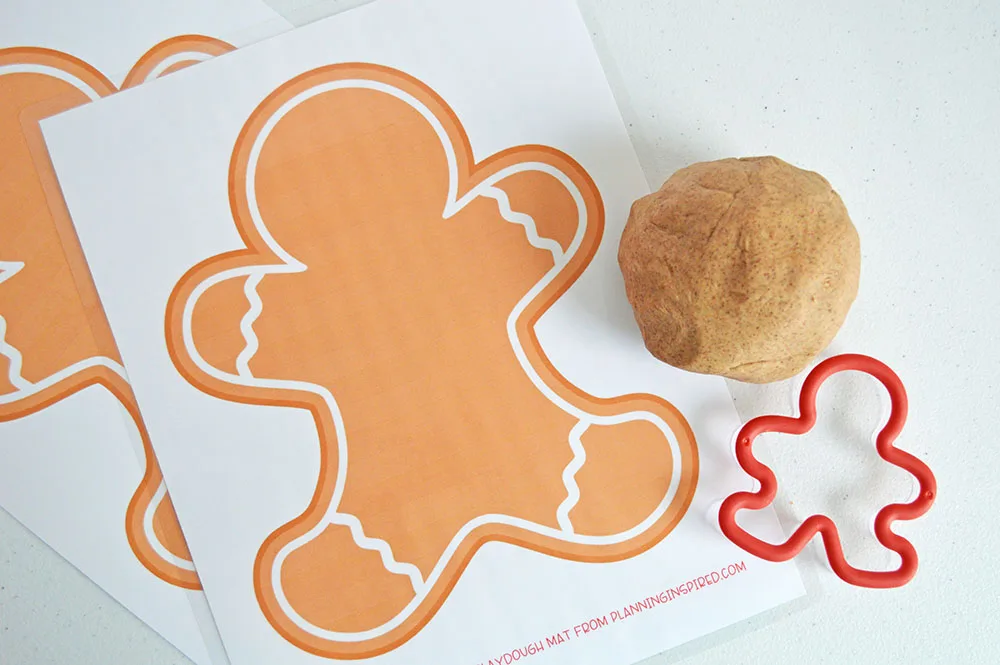 Gingerbread Playdough + Gingerbread Man Playdough Mat