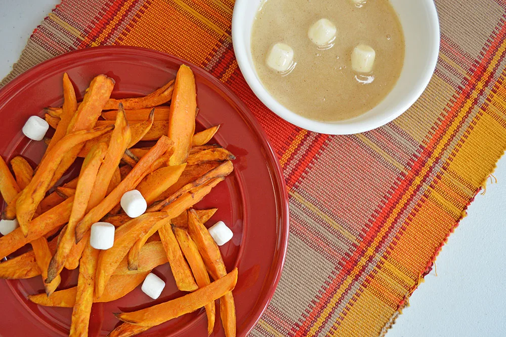 Air Fryer Sweet Potato Fries with Marshmallow Dipping Sauce