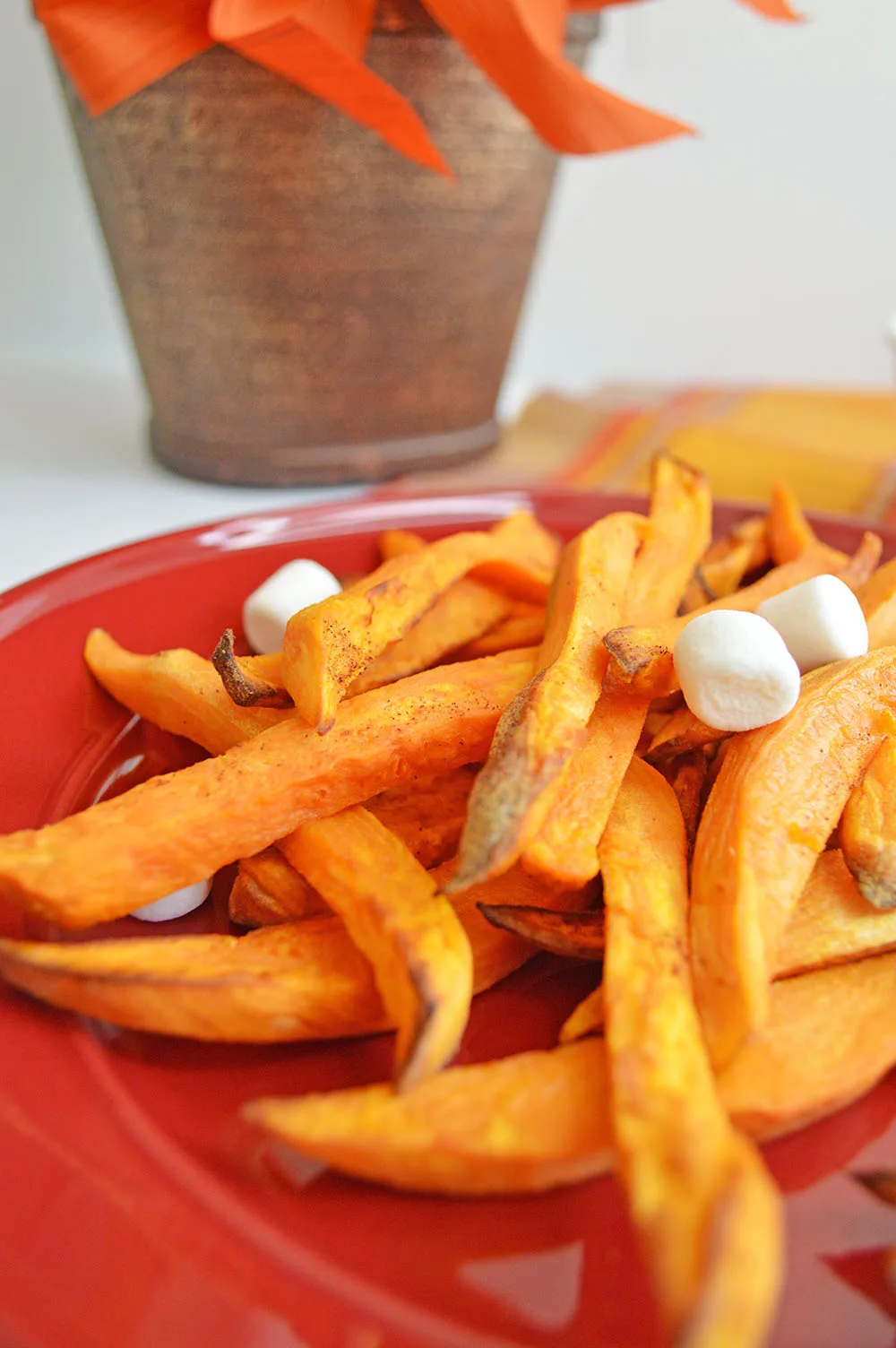 Air Fryer Sweet Potato Fries with Marshmallow Dipping Sauce