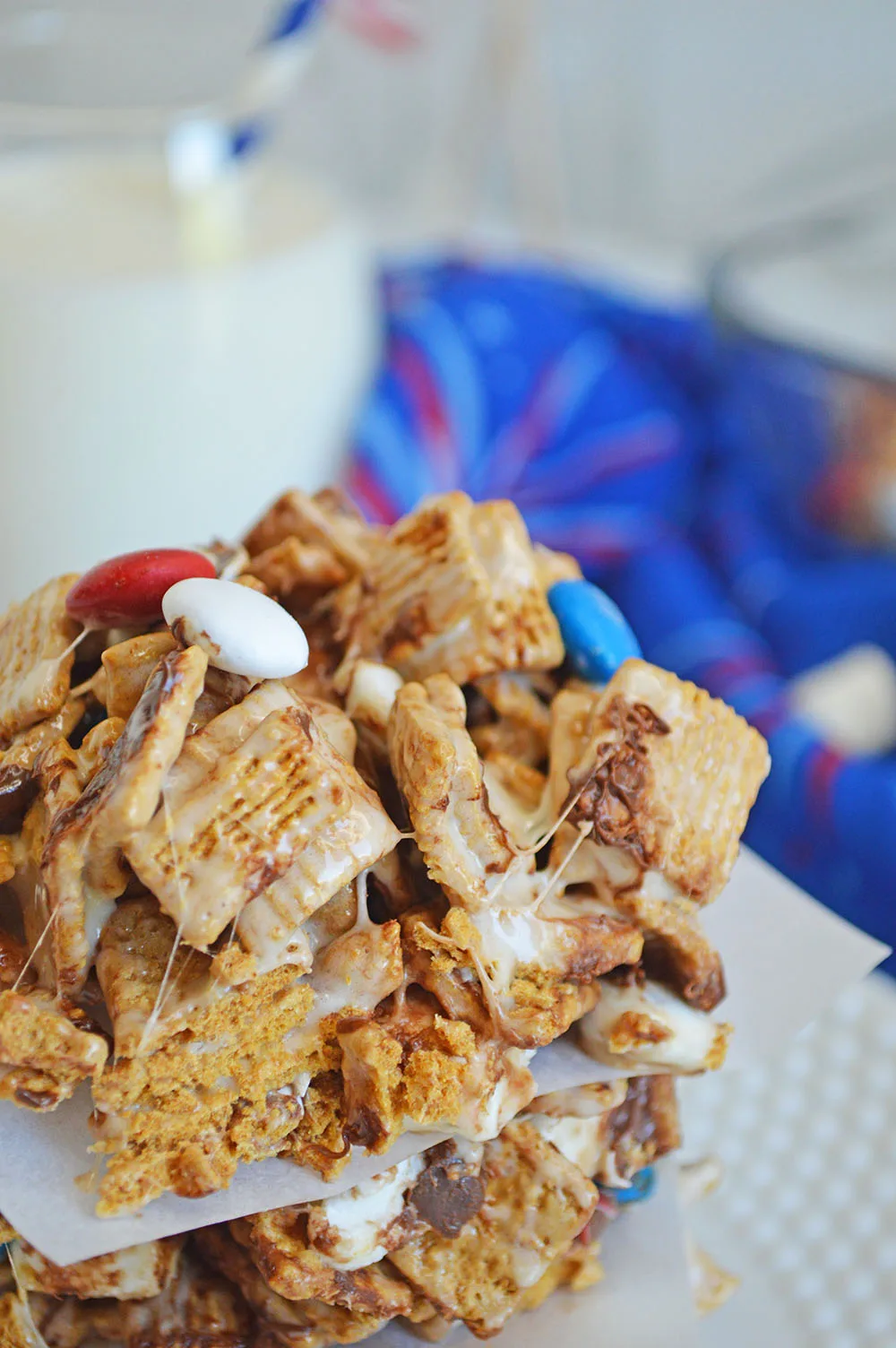 Patriotic Golden Graham Marshmallow Treats