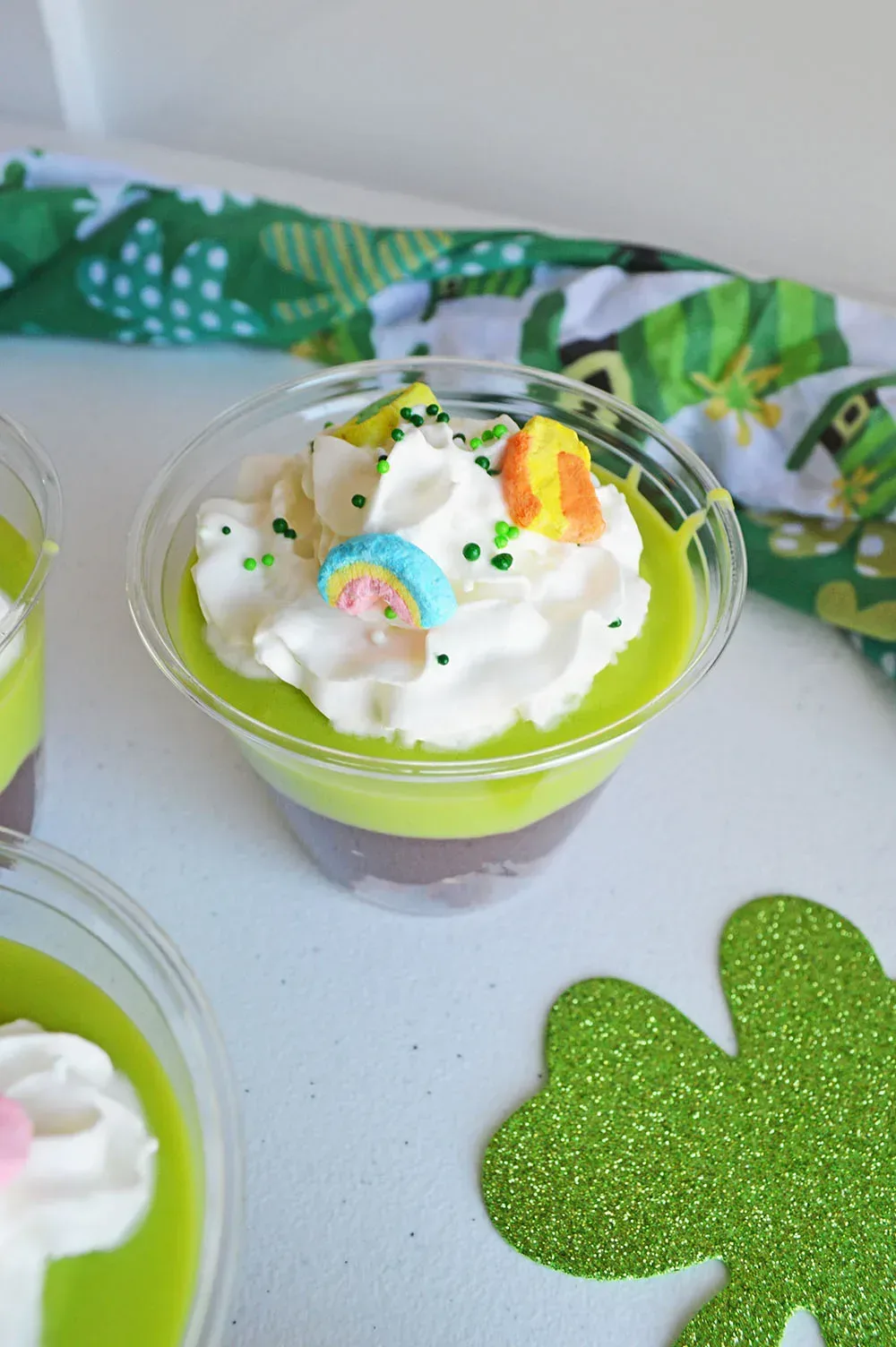 Mini St. Patrick’s Day Brownie Trifle Cups