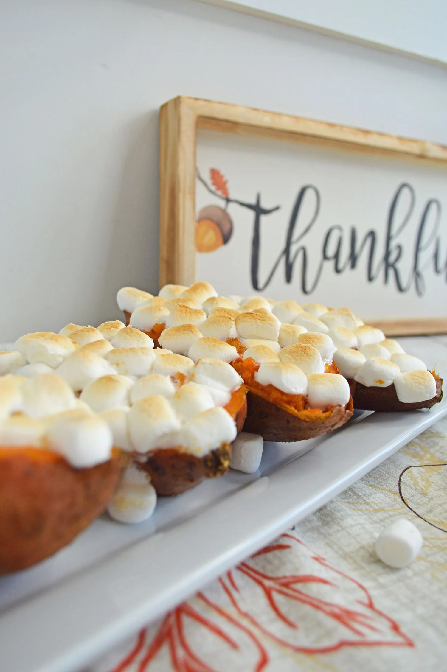 Twice Baked Sweet Potatoes with Marshmallows