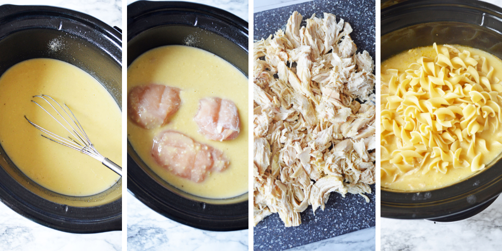 Crockpot Chicken and Noodles process