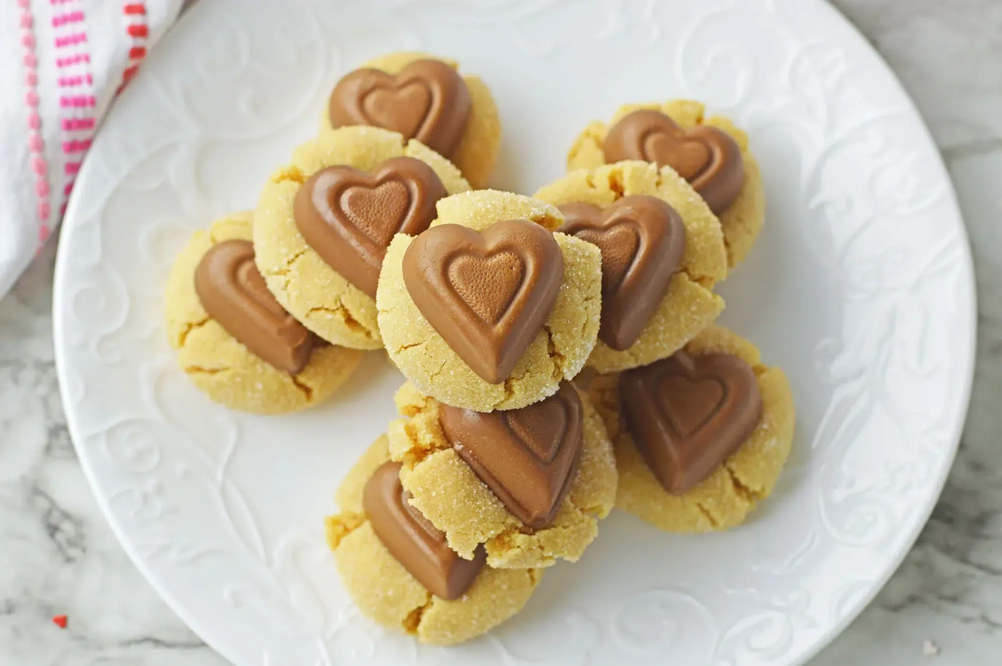 Valentine Peanut Butter Blossoms