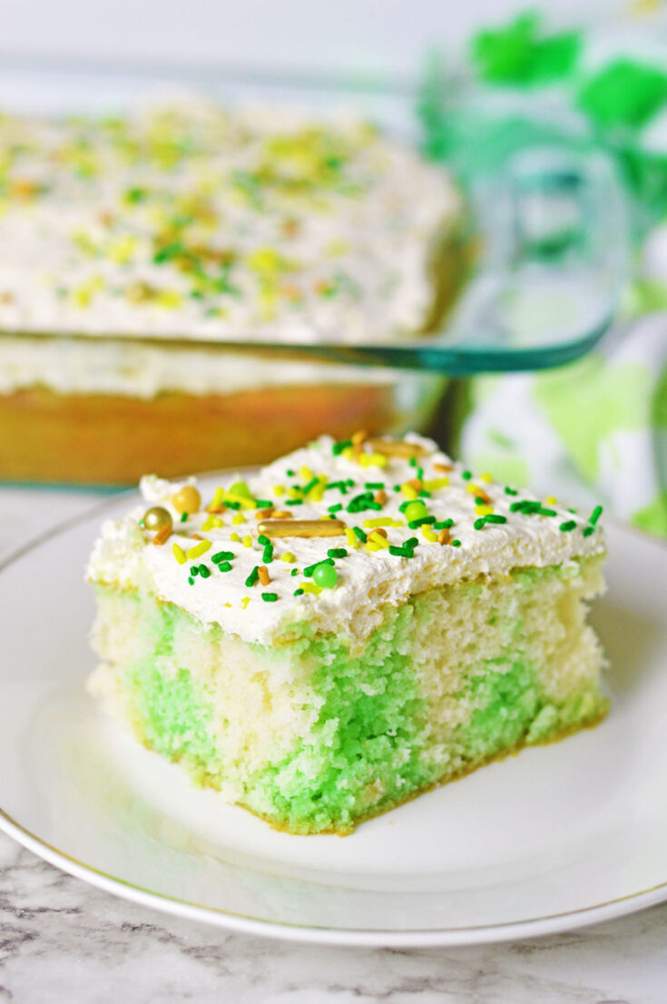 St. Patrick's Day Lime Poke Cake