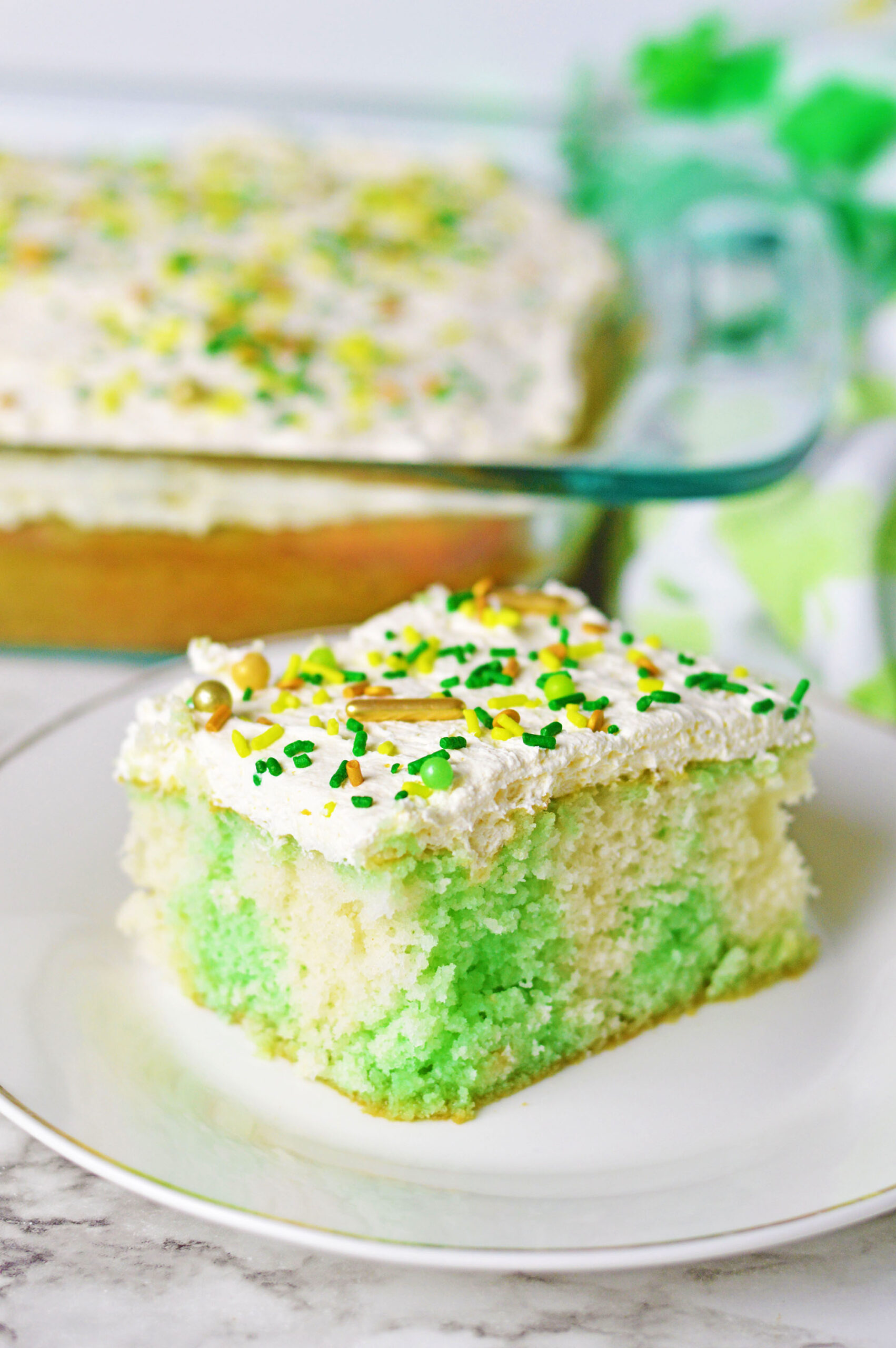 St. Patrick’s Day Lime Poke Cake