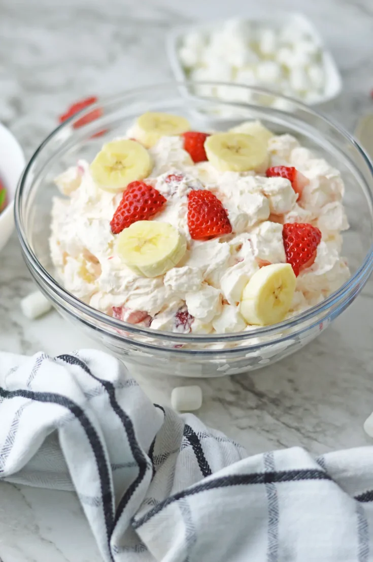 Strawberry Banana Cheesecake Salad Recipe - Making Mom Magic