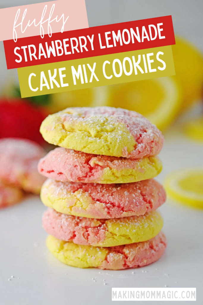 Strawberry Lemonade Cake Mix Cookies