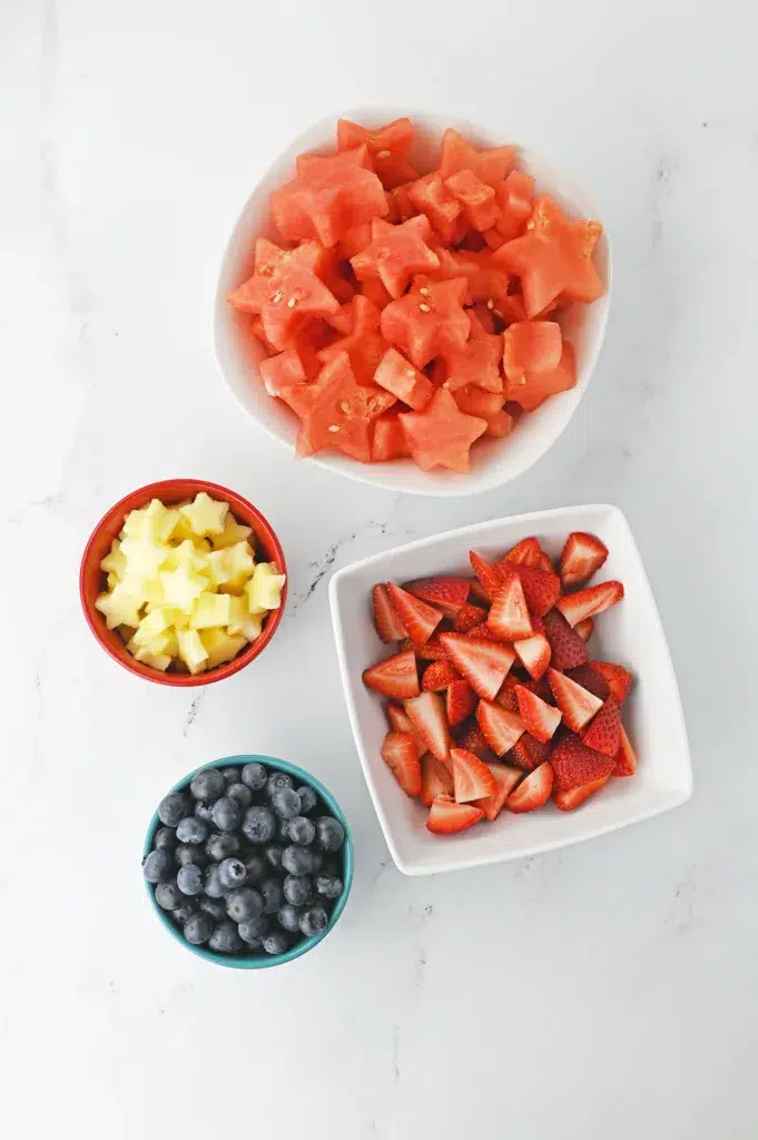 4th of July Fruit Salad ingredients